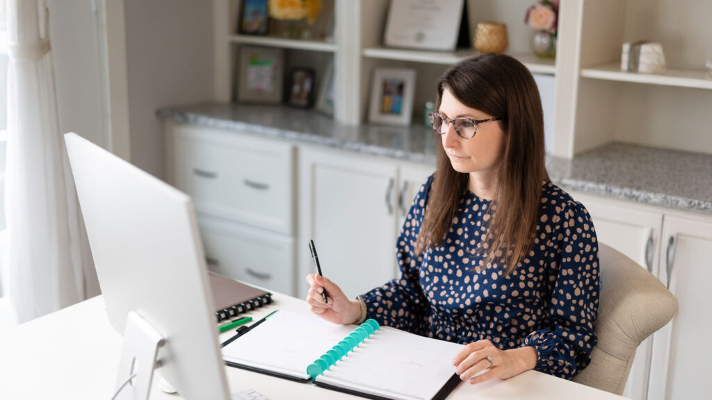 Lauren Gordon, certified working mom coach, during a coaching session